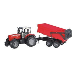 BRUDER 02045 - Trattore Massey Ferguson con rimorchio ribaltabile