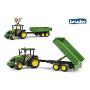BRUDER 02108 - Trattore John Deere 5115M con rimorchio