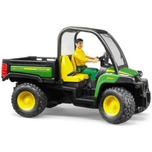 BRUDER 02490 - Camioncino John Deere con cassone ribaltabile con personaggio