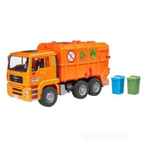 BRUDER 02760 - Camion rifiuti MAN TGA arancione