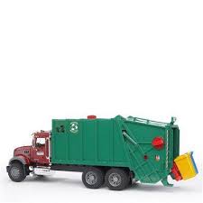 BRUDER 02812- Camion Mack Granite trasporto rifiuti verde