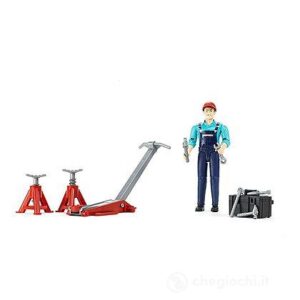 BRUDER 62100 - Meccanico con attrezzi officina