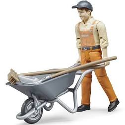 BRUDER 62130 - Personaggio con carriola e accessori