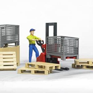 BRUDER 62200 - Personaggio e transpallet