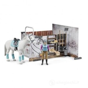 BRUDER 62506 - Stalla con cavallo e accessori