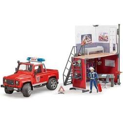 BRUDER 62701 - Stazione dei Pompieri con Land Rover Defender